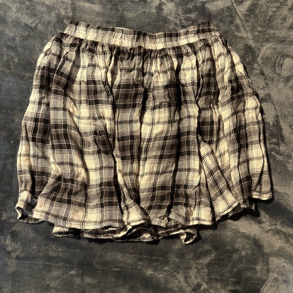 Plaid Black and White Skirt